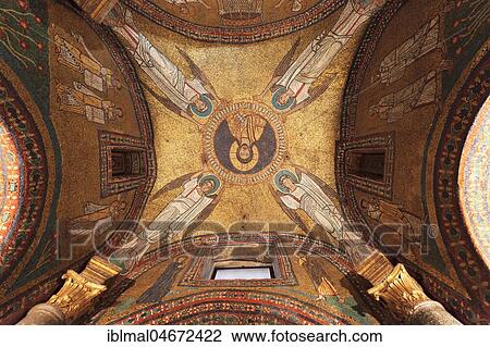 Interior view, ceiling vault, mosaic in the dome of Zeno Chapel, Basilica Santa Prassede, Rome, Lazio, Italy, Europe View Large Photo Image Stock Image - Interior view, ceiling vault, mosaic in the dome of Zeno Chapel, Basilica Santa Prassede, Rome, Lazio, Italy, Europe. Fotosearch
