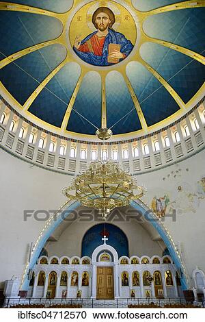 Interior view with dome, Orthodox Resurrection Cathedral, Tirana, Albania, Europe View Large Photo Image Stock Image - Interior view with dome, Orthodox Resurrection Cathedral, Tirana, Albania, Europe. Fotosearch