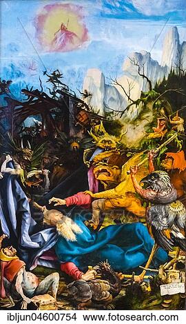 Picture - Isenheim Altar by Matthias Grünewald, paintings from a cycle of paintings, Temptations of Saint Anthony, Museum Unterlinden, Musée Unterlinden, Colmar, Alsace, France, Europe. Fotosearch