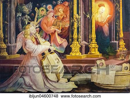 Stock Photo - Isenheim Altar by Matthias Grünewald, paintings from the picture cycle, angel concert, Museum Unterlinden, Musée Unterlinden, Colmar, Alsace, France, Europe. Fotosearch