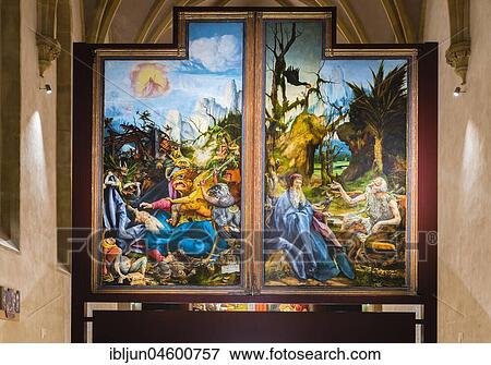 Isenheim Altar by Matthias Grünewald, Paintings, Temptations of Saint Anthony and Meeting of Saint Anthony with Paulus Eremita, Museum Unterlinden, Musée Unterlinden, Colmar, Alsace, France, Europe View Large Photo Image Stock Photo - Isenheim Altar by Matthias Grünewald, Paintings, Temptations of Saint Anthony and Meeting of Saint Anthony with Paulus Eremita, Museum Unterlinden, Musée Unterlinden, Colmar, Alsace, France, Europe. Fotosearch