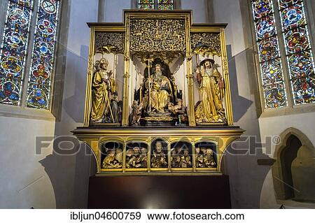 Isenheim Altar, carved altar shrine, Niklaus von Hagenau, Museum Unterlinden, Musée Unterlinden, Colmar, Alsace, France, Europe View Large Photo Image Stock Photo - Isenheim Altar, carved altar shrine, Niklaus von Hagenau, Museum Unterlinden, Musée Unterlinden, Colmar, Alsace, France, Europe. Fotosearch