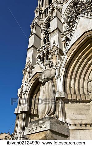 Jeanne dArc, Joan of Arc statue in front of Église Saint-Vincent-de-Paul, also Église des Réformés church, Marseille or Marseilles, Provence-Alpes-Cote dAzur, France, Europe View Large Photo Image Stock Image - Jeanne dArc, Joan of Arc statue in front of Église Saint-Vincent-de-Paul, also Église des Réformés church, Marseille or Marseilles, Provence-Alpes-Cote dAzur, France, Europe. Fotosearch