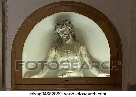 Stock Photo - Jesus statue in the entrance area, Franciscan monastery, Old Town, Dubrovnik, Croatia, Europe. Fotosearch