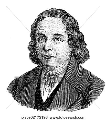 Stock Photograph - Johann Georg August Wirth, 1798 - 1848, a German lawyer, writer and politician, historical engraving, circa 1885. Fotosearch