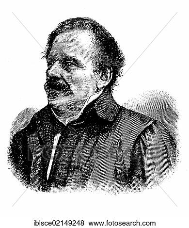 Stock Photo - Johann Gottfried Eisenmann, 1795-1867, physician, politician, political journalist and medical writer, historic woodcut, c. 1880. Fotosearch