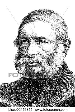 Stock Photography - Johann Jacob Baeyer, 1794-1885, an officer in the Prussian General Staff and as a surveyor the founder of the European Arc Measurement, Berlin Geographical Society, historical engraving, circa 1869. Fotosearch