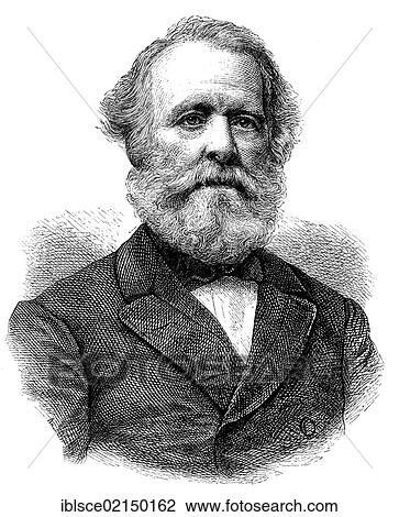 Stock Image - Johann Jakob Sturz, 1800 - 1877, Prussian consul general in Brazil, human and animal lover, historical woodcut, circa 1870. Fotosearch