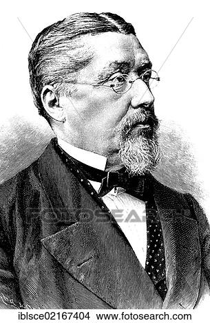 Picture - Joseph Victor von Scheffel, 1826 - 1886, a 19th Century, widely-read German author and poet, author of short stories and epic poems, and several well-known lyrics, historical engraving, 1880. Fotosearch