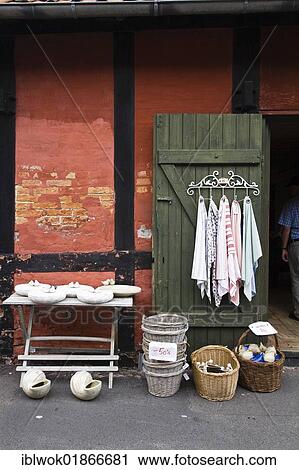 Stock Image - Junk shop in Svaneke, Bornholm, Denmark, Europe. Fotosearch