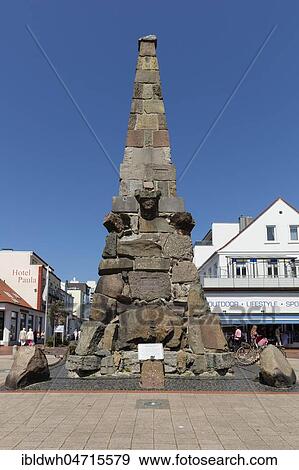 Stock Photo - Kaiser Wilhelm Memorial, Obelisk, Norderney, Osfriesische Insel, East Frisia, Niedersachsen, Germany, Europe. Fotosearch