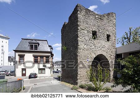 Stock Image - Kalsmuntpforte, Kalsmunt Gate, medieval fortifications, Wetzlar, Hesse, Germany, Europe, PublicGround, Europe. Fotosearch