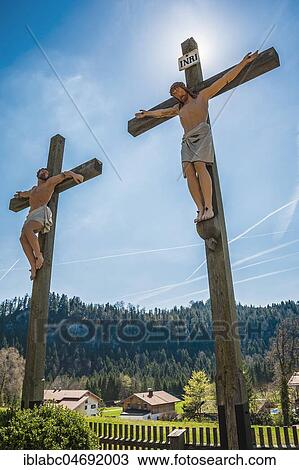 Kalvarienberg with crosses, Birkenstein, Fischbachau, Upper Bavaria, Bavaria, Germany, Europe View Large Photo Image Stock Image - Kalvarienberg with crosses, Birkenstein, Fischbachau, Upper Bavaria, Bavaria, Germany, Europe. Fotosearch