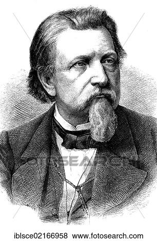 Stock Photo - Karl Ferdinand Gutzkow, 1811 - 1878, a German writer, playwright and journalist, one of the leading voices of the Young Germany movement and an important representative of early realism in Germany, historical wood engraving, 1886. Fotosearch