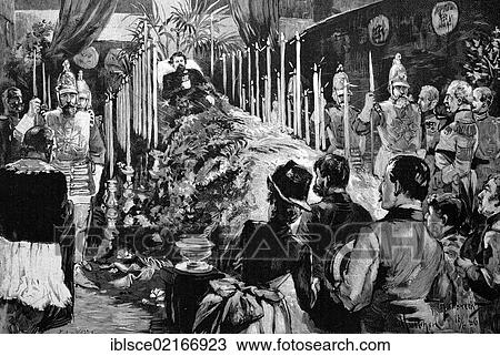 King Ludwig II of Bavaria, Ludwig II Otto Friedrich Wilhelm von Bayern, 1845 - 1886, decendant from the German royal house of Wittelsbach, laying out of the corpse in the Old Court Chapel in Munich, Bavaria, Germany, historic wood engraving, 1886, Europe View Large Photo Image Stock Image - King Ludwig II of Bavaria, Ludwig II Otto Friedrich Wilhelm von Bayern, 1845 - 1886, decendant from the German royal house of Wittelsbach, laying out of the corpse in the Old Court Chapel in Munich, Bavaria, Germany, historic wood engraving, 1886, Europe. Fotosearch