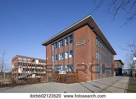 Stock Image - Laboratory building, former Phoenix-West Steelworks, Zukunftsstandort urban redevelopment site, Dortmund, Hoerde, Ruhr Area, North Rhine-Westphalia, Germany, Europe, PublicGround, Europe. Fotosearch
