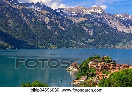 Lake Brienz, Iseltwald, Bernese Oberland, Switzerland, Europe View Large Photo Image Stock Image - Lake Brienz, Iseltwald, Bernese Oberland, Switzerland, Europe. Fotosearch