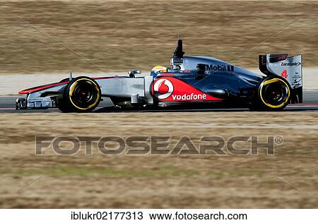 Stock Image - Lewis Hamilton, GB, McLaren-Mercedes MP4-27, Formula 1 testing sessions, February 2012, Barcelona, Spain, Europe. Fotosearch