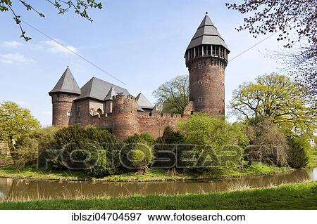 Linn moated castle in spring, Krefeld, Lower Rhine, North Rhine-Westphalia, Germany, Europe View Large Photo Image Stock Photo - Linn moated castle in spring, Krefeld, Lower Rhine, North Rhine-Westphalia, Germany, Europe. Fotosearch