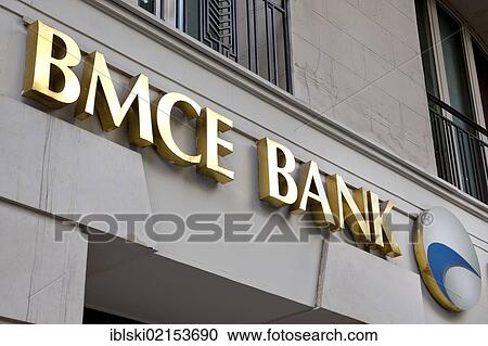 Logo and logotype of the Moroccan bank, BMCE, Banque Marocaine du Commerce Exterior, at a branch office in Madrid, Spain, Europe View Large Photo Image Stock Image - Logo and logotype of the Moroccan bank, BMCE, Banque Marocaine du Commerce Exterior, at a branch office in Madrid, Spain, Europe. Fotosearch