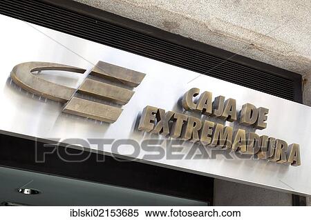 Logo and logotype of the Spanish bank Caja de Extremadura, Madrid, Spain, Europe View Large Photo Image Stock Photography - Logo and logotype of the Spanish bank Caja de Extremadura, Madrid, Spain, Europe. Fotosearch