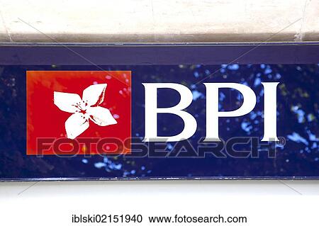 Stock Image - Logo of the Portuguese bank BPI, Banco Portugues de Investimento, in Lisbon, Portugal, Europe. Fotosearch