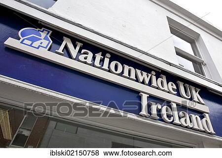 Logo on a branch of the Nationwide UK bank and building society in Dublin, Ireland, Europe View Large Photo Image Stock Photo - Logo on a branch of the Nationwide UK bank and building society in Dublin, Ireland, Europe. Fotosearch