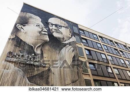 Loving couple of seniors, Mural of British street artist Ben Slow, The Crystal Ship Festival 2018 Ostend, West Flanders, Belgium, Europe View Large Photo Image Stock Image - Loving couple of seniors, Mural of British street artist Ben Slow, The Crystal Ship Festival 2018 Ostend, West Flanders, Belgium, Europe. Fotosearch