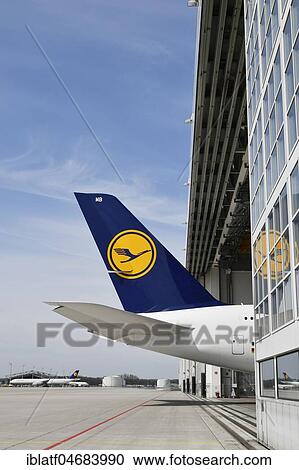 Lufthansa, Airbus, A380-800, for maintenance in Lufthansa hangar, Munich Airport, Upper Bavaria, Bavaria, Germany, Europe View Large Photo Image Stock Image - Lufthansa, Airbus, A380-800, for maintenance in Lufthansa hangar, Munich Airport, Upper Bavaria, Bavaria, Germany, Europe. Fotosearch