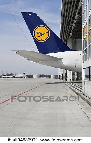 Lufthansa, Airbus, A380-800, for maintenance in Lufthansa hangar, Munich Airport, Upper Bavaria, Bavaria, Germany, Europe View Large Photo Image Stock Image - Lufthansa, Airbus, A380-800, for maintenance in Lufthansa hangar, Munich Airport, Upper Bavaria, Bavaria, Germany, Europe. Fotosearch