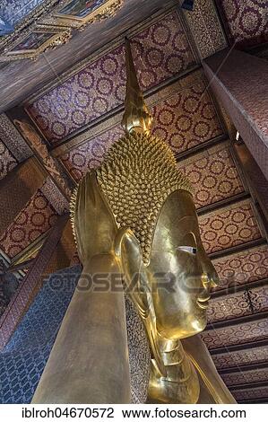 Lying Buddha, gold-plated statue, Wat Pho, Bangkok, Thailand, Asia View Large Photo Image Stock Image - Lying Buddha, gold-plated statue, Wat Pho, Bangkok, Thailand, Asia. Fotosearch