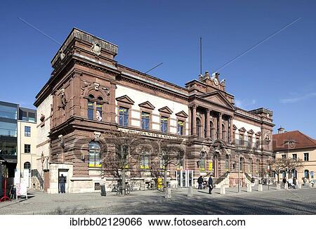 Stock Photograph - Main post office, Goetheplatz square, Weimar, Thuringia, Germany, Europe, PublicGround, Europe. Fotosearch