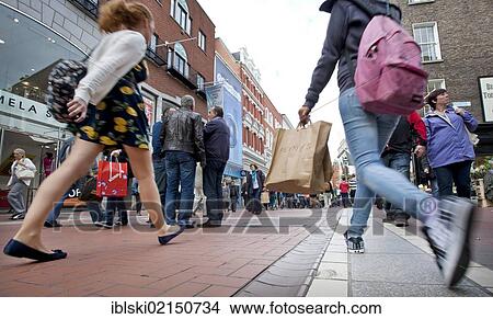 Main shopping street, Grafton Street, Dublin, Ireland, Europe View Large Photo Image Picture - Main shopping street, Grafton Street, Dublin, Ireland, Europe. Fotosearch
