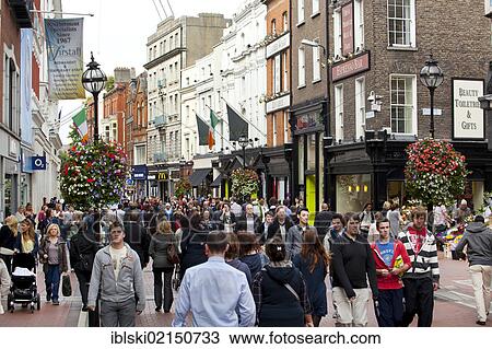 Main shopping street, Grafton Street, Dublin, Ireland, Europe View Large Photo Image Stock Image - Main shopping street, Grafton Street, Dublin, Ireland, Europe. Fotosearch