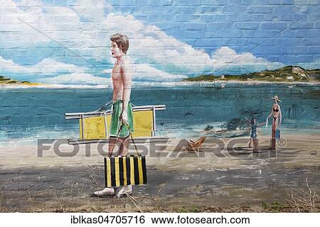 Man in swimming trunks going to the beach, Trompe L'oeil wall painting by Gregor Wosik and Danila Shumelev, Streetart, Rhine Side Gallery Uerdingen, Krefeld, NRW, Germany, Europe View Large Photo Image Stock Photograph - Man in swimming trunks going to the beach, Trompe L'oeil wall painting by Gregor Wosik and Danila Shumelev, Streetart, Rhine Side Gallery Uerdingen, Krefeld, NRW, Germany, Europe. Fotosearch