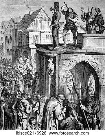 Man in the pillory on the Gerichtslaube building in Berlin in medieval times, historical engraving, 1883 View Large Photo Image Stock Photograph - Man in the pillory on the Gerichtslaube building in Berlin in medieval times, historical engraving, 1883. Fotosearch