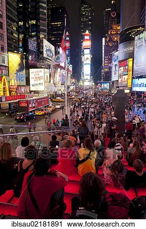 Many people sitting and watching from the red TKTS stairs, Broadway, Times Square pedestrian zone, Midtown, Manhattan, New York City, USA, North America View Large Photo Image Stock Image - Many people sitting and watching from the red TKTS stairs, Broadway, Times Square pedestrian zone, Midtown, Manhattan, New York City, USA, North America. Fotosearch