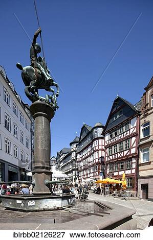Market well and half-timbered houses in the historic town centre, Marburg, Hesse, Germany, Europe, PublicGround, Europe View Large Photo Image Stock Photo - Market well and half-timbered houses in the historic town centre, Marburg, Hesse, Germany, Europe, PublicGround, Europe. Fotosearch