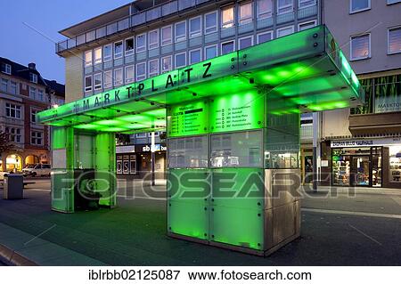Stock Photo - Marktplatz bus stop, Giessen, Hesse, Germany, Europe, PublicGround, Europe. Fotosearch