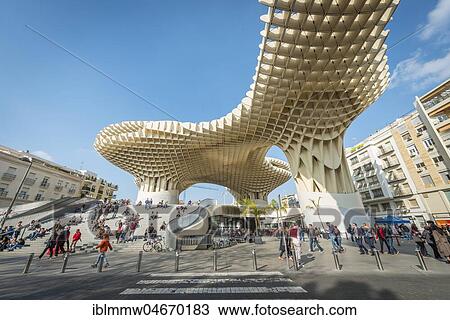 Stock Image - Metropol Parasol, Plaza de la Encarnacion, Seville, Andalusía, Spain, Europe. Fotosearch