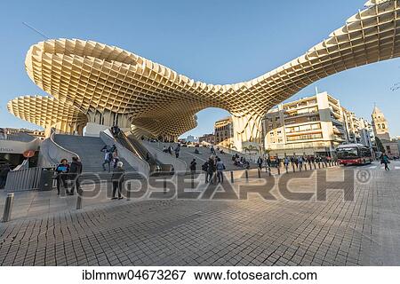 Stock Photo - Metropol Parasol, Plaza de la Encarnacion, Seville, Andalusía, Spain, Europe. Fotosearch