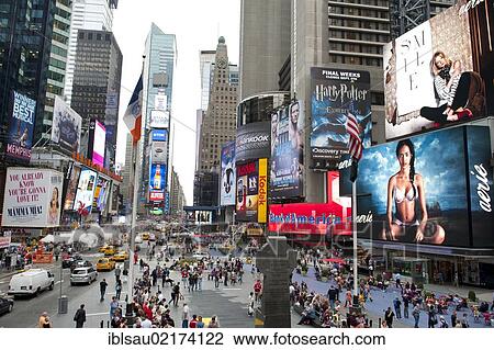 Metropolis, high-rise buildings and bright neon avertising signs, intersection of Broadway and 7th Avenue, pedestrian zone, Times Square, Midtown, Manhattan, New York City, USA, North America, America, North America View Large Photo Image Stock Image - Metropolis, high-rise buildings and bright neon avertising signs, intersection of Broadway and 7th Avenue, pedestrian zone, Times Square, Midtown, Manhattan, New York City, USA, North America, America, North America. Fotosearch