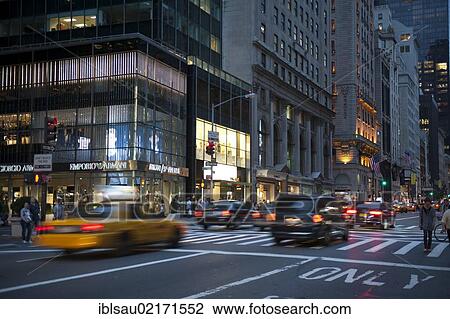 Metropolis, traffic at dusk, cars and yellow cab, taxi, 5th Avenue, Manhattan, New York City, New York, USA, North America, America, North America View Large Photo Image Stock Image - Metropolis, traffic at dusk, cars and yellow cab, taxi, 5th Avenue, Manhattan, New York City, New York, USA, North America, America, North America. Fotosearch