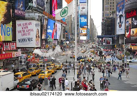 Metropolis, traffic, high-rise buildings and bright neon advertising signs, yellow cabs, taxis, intersection of Broadway and 7th Avenue, Times Square, Midtown, Manhattan, New York, USA, North America View Large Photo Image Stock Image - Metropolis, traffic, high-rise buildings and bright neon advertising signs, yellow cabs, taxis, intersection of Broadway and 7th Avenue, Times Square, Midtown, Manhattan, New York, USA, North America. Fotosearch