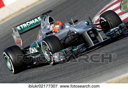 Michael Schumacher Ger Mercedes Amg Mercedes F1 W03 Formula 1 Testing Sessions February 12 Barcelona Spain Europe Stock Photo Iblukr Fotosearch