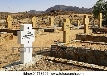 Stock Photograph - Military cemetery at Klein-Aus, Namibia, Africa. Fotosearch