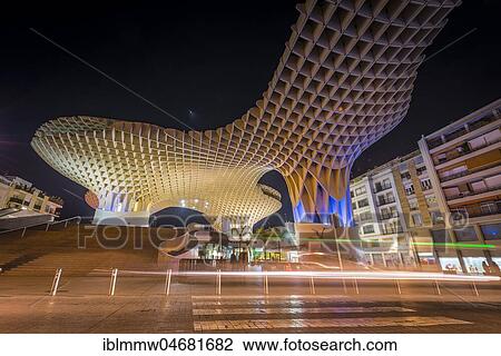 Modern architecture, wooden structure Metropol Parasol, illuminated, with traces of light at night, Plaza de la Encarnacion, Sevilla, Andalusia, Spain, Europe View Large Photo Image Stock Image - Modern architecture, wooden structure Metropol Parasol, illuminated, with traces of light at night, Plaza de la Encarnacion, Sevilla, Andalusia, Spain, Europe. Fotosearch