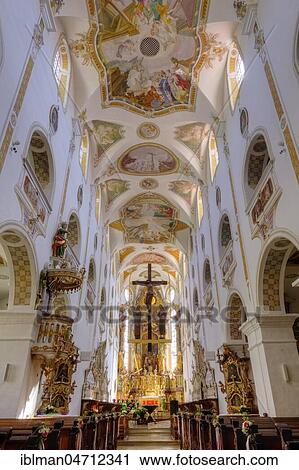 Stock Image - Monastery Church, Ursberg Monastery, Swabia, Bavaria, Germany, Europe. Fotosearch