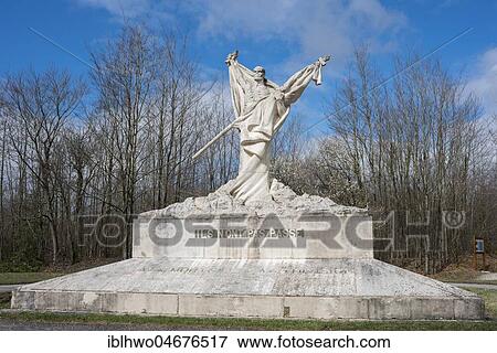 Stock Photo - Monument with skeleton statue, Dead Man, Battle of Verdun, First World War, Chattancourt, Verdun, Grand Est, France, Europe. Fotosearch