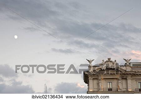 Moonrise at dusk, Piazza della Repubblica in Rome, Italy, Europe View Large Photo Image Picture - Moonrise at dusk, Piazza della Repubblica in Rome, Italy, Europe. Fotosearch